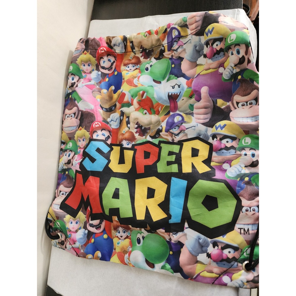 Nintendo Super Mario Bros Drawstring Backpack and Insulated Snack Pouch Set